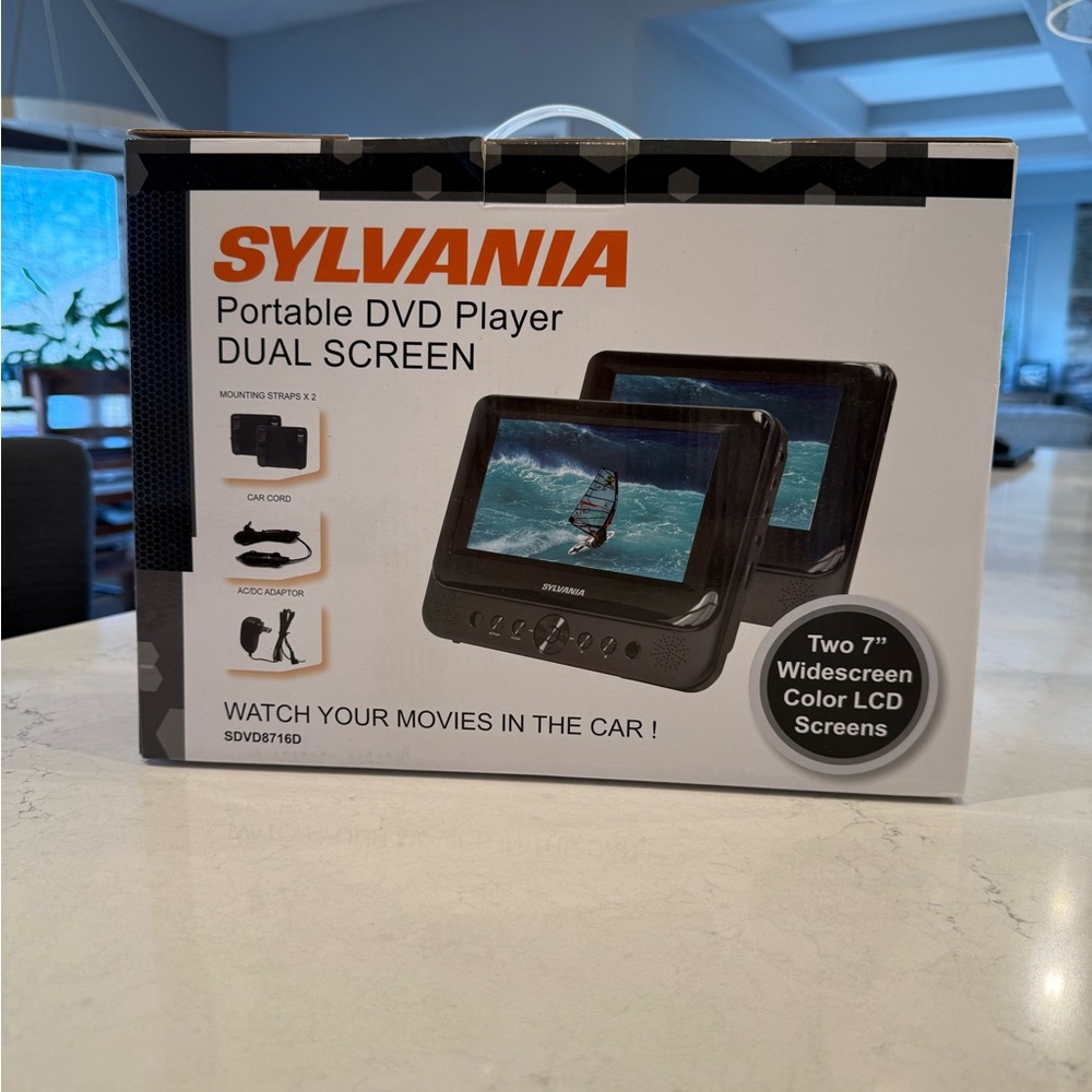 Black Dual Screen Portable DVD Player